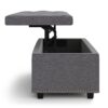 Hamilton - Lift Top Rectangular Storage Ottoman - Slate Gray - Image 3