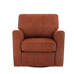 360 Degree Swivel Chair Accent Barrel Armchair With Side Pockets - Red