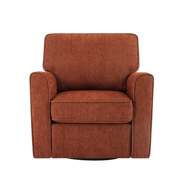 360 Degree Swivel Chair Accent Barrel Armchair With Side Pockets - Red