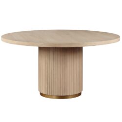 Caspian - 5 Piece Round Dining Table Set With Chairs - Oak