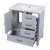 30" Bathroom Vanity With Sink, Bathroom Cabinet With A Door, 3 Drawers Legs, Adiustable Foot Pads - Gray - Image 16