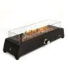 28" Tabletop Fire Pit, Propane Gas Fire Pit With Quick Connect Joint, Glass Wind Guard And Lava Rock, Outdoor Portable Tabletop Fire Pit - Black - Image 13
