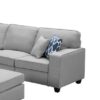 Casanova - 7 Piece Modular L-Shape Sectional Sofa With Ottoman - Light Gray - Image 3