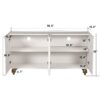 Modern Fluted Sideboard Buffet With Storage, Curve Element, 4 Doors With Adjustable Shelves - White - Image 3