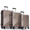 3 Piece Luggage Sets Lightweight Suitcase With Two Hooks, Spinner Wheels, (20/24/28) - Gold - Image 7
