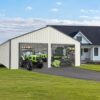 Double Garage Metal Shed With Side Entry Door - White - Image 11