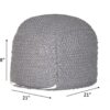 Semi Rounded Pouf Cable Knitted Perfect Seating Light - Gray - Image 3
