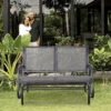 Outsunny - 2 Person Outdoor Glider Bench, Patio Double Swing Rocking Chair Loveseat With Powder Coated Steel Frame For Backyard Garden Porch - Gray - Image 8