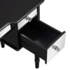 Dressing Table Set With Mirrored Drawers And Stool, Tri-Fold Mirror, Makeup Vanity Set For Bedroom - Black - Image 14