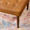 Mark - Mid-Century Tufted Square Genuine Leather Upholstered Ottoman - Light Tan / Rustic - Image 7