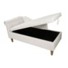 Chaise Lounge Indoor, Velvet Lounge Chair For Bedroom With Storage & Pillow, Modern Upholstered Rolled Arm Chase Lounge For Sleeping With Nailhead Trim For Living Room Bedroom Office - Beige - Image 17