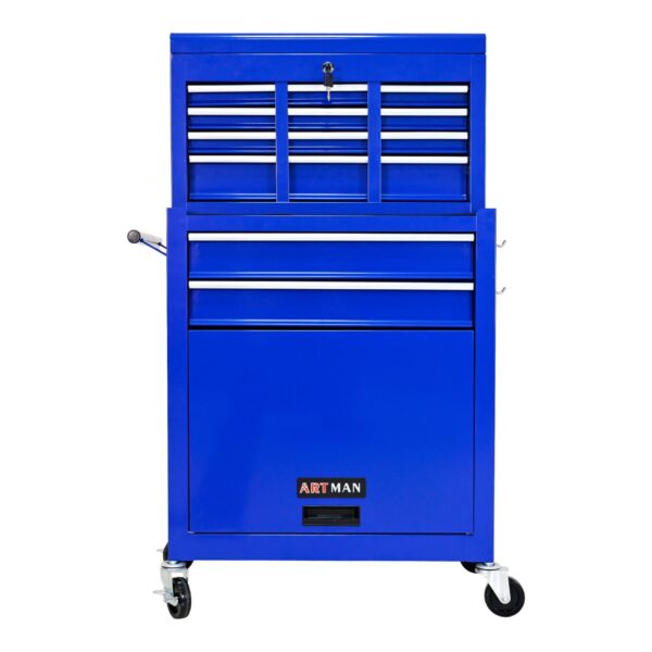 High Capacity Rolling Tool Chest With Wheels And Drawers, 8 Drawer Tool Storage Cabinet - Blue