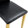 (Set of 4) Backrest Chairs With Gold Metal Legs A Perfect Pairing, Ideal For Minimalist And Modern Home Decor Styles - Black / Gold - Image 10