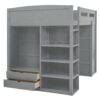 Full Size Loft Bed With Desk, Wardrobes, 4 Drawers And 4 Shelves - Gray - Image 12