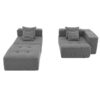 3 Piece Free Combination L Shaped Modular Sectional, Minimalist Floor Couch Set, Convertible Foam Filled Cloud Compressed Couch For Living Room - Gray - Image 3