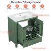 Bathroom Vanity With Single Sink, Combination Under Counter Sink, Bathroom Storage Cabinet With 2 Doors And A Drawer, Soft Closure, Multifunctional Storage - Green - Image 6