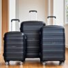Hardshell Suitcase Spinner Wheels Pp Luggage Sets Lightweight Durable Suitcase & Tsa Lock, 3 Piece Set (20/24/28) - Black - Image 2