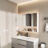 Aluminium Medicine Cabinet Mirror, With 3 Colors LED Light And Defogging Function - Khaki - Image 4