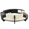 Spa Surround Spa Frame Patio Rattan Sofa Set With Storage Spaces, Mini Sofa And Comfortable Cushion For Patio, Backyard - Beige - Image 9