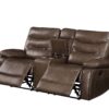 Aashi - Leather Gel Match 3 Piece Recliner Living Room Set - Brown - Image 6