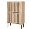2 Door Shoe Rack, Freestanding Modern Shoe Storage Cabinet, For Entryway - Natural - Image 6