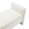 Modern Teddy Bed End Bench With Arms And Storage, Upholstered Large Foot Rest Stool, Comfy Window Vanity Bench For Living Room, Dorm, Coffee Table, Teddy - Cream - Image 9