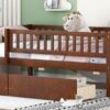Twin Size Daybed Bed With Two Drawers - Walnut - Image 16