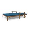 Etherealize - Outdoor Adjustable Double Chaise Lounge With Water Resistant Cushions - Teak / Blue - Image 6