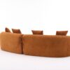 Compression Sofa:4 Seater Orange Sofa With Wood Grain Chenille Fabric, 30D, 60 Hardness Full Sponge, 4 Pillows For Living Room, Home Furniture Sleeper Sectional Sofa For Apartment - Image 15