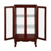 Curio Cabinet Lighted Curio Diapaly Cabinet With Adjustable Shelves And Mirrored Back Panel, Tempered Glass Doors 3 Tier, (E26 Light Bulb Not Included) - Cherry - Image 12