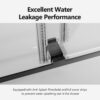 Frameless Double Sliding Soft-Close Shower Door In Matte, 3 / 8" (10Mm) Thick SGCC Tempered Glass Door - Black - Image 7