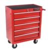 5 Drawers Multifunctional Tool Cart With Wheels - Red - Image 7