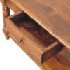 Turned Legs 2 Drawer Coffee Table - Brown - Image 9