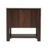 36" Modern Bathroom Vanity With Rectangle Ceramic Sink, Bathroom Cabinet And 45 Degrees Free Handle Design Soft Closing Doors, 1 Open Shelf At The Bottom - Dark Brown - Image 18