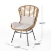 Calypso - Outdoor Chair With Water Resistance Cushion And Iron Frame - Beige - Image 3