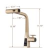 Waterfall Kitchen Faucet With Temperature Display And Pull Down Sprayer - Brushed Gold - Image 3