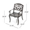 Cast Aluminum Dining Chair With Hand Crafted Details - Copper - Image 3