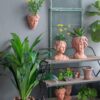 7X5.5X9" Visage Head Bust Planter, Home Wall Planter - Brown - Image 11