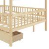 Full Size House Bed With 2 Drawers - Natural - Image 10