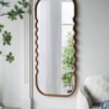 Oversized Wooden Floor Mirror With Unique Frame - Brown - Image 5