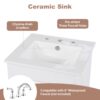 Modern 20.3" Bathroom Vanity With Sink, Functional Drawer, Soft Closing Door - White - Image 7