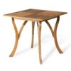 Outdoor Hermosa 5 Piece Wood Dining Set With Cushions - Teak / Beige - Image 14