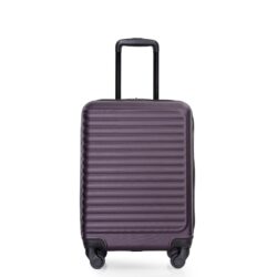 20" Carry On Luggage Lightweight Suitcase, Spinner Wheels - Purple