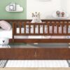 Twin Size Daybed Bed With Two Drawers - Walnut - Image 19
