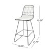 Yearning - Iron Counter Stool With Water Resistant Cushion - Black / Ivory - Image 3