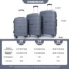 Hardshell Suitcase Spinner Wheels Pp Luggage Sets Lightweight Durable Suitcase With Tsa Lock, 3 Piece Set (20/24/28) - Gray - Image 3