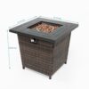 28" Wicker Square Fire Pit Table - Black Brown - Image 11