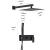 Brass Shower System With 10" Rainfall Shower Head And Handheld Sprayer - Matte Black - Image 2