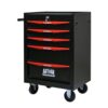 Rolling Metal Tool Chest With 5 Drawers, 20" Steel Storage Cabinet With Ball Bearing Slides - Black / Red - Image 10
