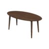 Ada - Mid-Century Modern Style Oval Dining Table - Brown - Image 2